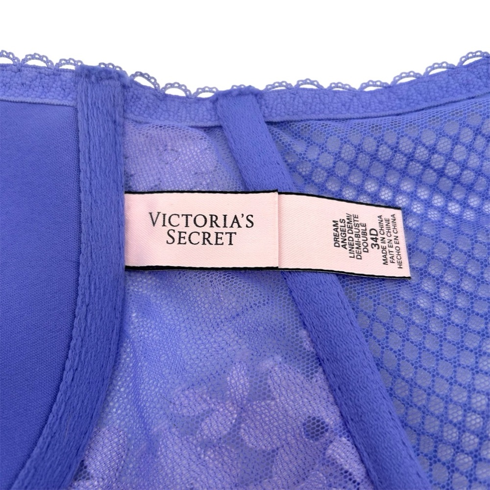 Victoria’s Secret Dream Angels Lined Demi Longline Bra Purple Lavender Size 34D - Picture 13 of 15